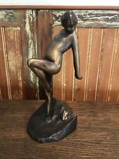 Vintage Frankart by Sarsarilla Sculpture of Bronze Nude by Frog picture
