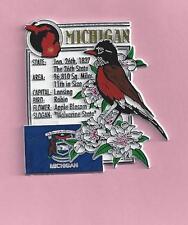 MICHIGAN  STATE MONTAGE FACTS MAGNET  Wolverine State, Lansing, Robin picture
