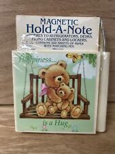 Vintage 80’s  Magnetic Hold-A-Note With 200 Sheets Of Paper & Pen NOS picture
