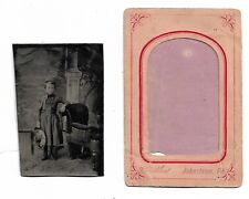 Beautiful Tintype Photograph Small Girl Holding Floral Hat Statler Johnstown PA picture