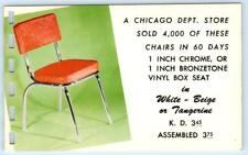 CHICAGO, IL ~ Advertising VALUE SEATING COMPANY Mid Century c1960s  Postcard picture