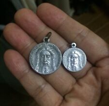 Vintage Shroud Of Turin Lord Jesus Christ Holy Face Medals ** Lot X 2 ** picture