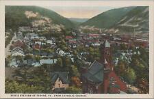 Postcard Bird's Eye View Tyrone PA from Catholic Church  picture