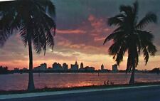Vintage Postcard Famous Typical Sunset Beautiful Sightseeing Miami Florida FL picture