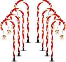 Christmas Candy Cane Solar Light with Cute Santa Claus Star Snowflake picture