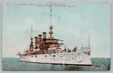 1908 U.S. Battleship Rhode Island Steamer Steamship U.S. Navy Vtg Postcard Ocean picture
