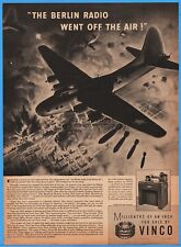 1944 Vinco WW II Bomber art Berlin Germany bombing Eighth US Air Force ad picture
