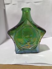 Wheaton Glass Bottle Star Shaped Green Humphrey Bogart Carnival Glass Decorative picture