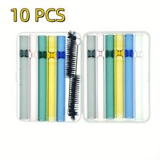 10X Thick Cigarette Glass Pipe Reusable One Hitter Herb Smoking Tube Pipes Brush picture