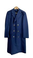 Vintage U.S. Military Air Force Men's Blue Trench Coat Overcoat Size 35R picture