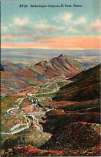 Linen PC * El Paso TX Aerial View of McKelligon Canyon 1940s era Unposted picture