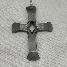 Hand Forged Cross Necklace Charm One Piece Cross Stainless Steel Honeydew Forge picture
