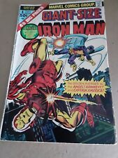 GIANT-SIZE IRON MAN #1 1975 MARVEL COMICS 68 BIG PAGES VS ANGEL HAWKEYE & CAP picture