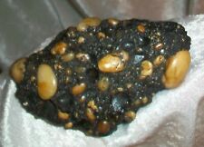 Vintage Chunky Conglomerate Black Tar Oil Macadam Pebble Stone Rock Paperweight picture