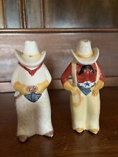 Vintage Storyteller Arts Cowboy & Cowgirl Salt & Pepper Shakers Hand Painted picture