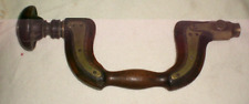 Antique Wood & Brass Shefield Hill Wooden Hand Drill picture