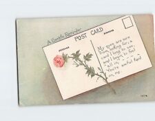 Postcard A Gentle Reminder with Post Card Flowers Art Print, Greeting Card picture