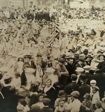 Bronx, NY Photo on Card Antique Huge Patriotic People Gathering VTG 4th of July picture