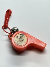 TLC Vintage 1980s Plastic Bell Charm 80s Charm Necklace Orange Pinocchio Whistle picture