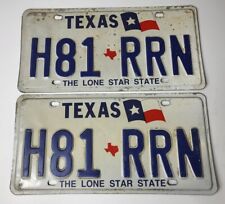 Vintage Texas License Plate Pair H81 RRN Lone Star State picture