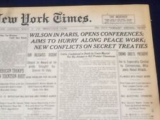 1919 MARCH 15 NEW YORK TIMES - WILSON IN PARIS OPENS CONFERENCES - NT 9275 picture