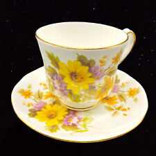 Vintage Royal Winchester England Bone China Tea Cup Saucer Yellow Flower 3”W picture