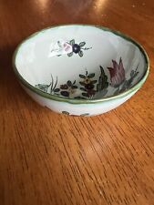 Small Vintage Italy Vanro Hand Painted Floral Ceramic Trinket Jewelry Dish Bowl picture