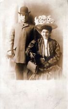 Couple Wearing Hats Real Photo Postcard rppc picture