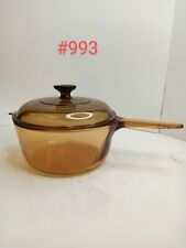 VISION Corning Ware 2.5 L Sauce Pan w/ Lid (Amber) Made in U.S.A. picture