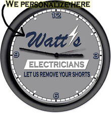 Electrician Electrical Tools Company Personalized Your Name Sign Wall Clock NEW picture