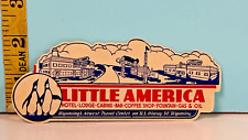 Vtg Little America Hotels, motels, coffee shop, fountain Travel Center Sticker. picture