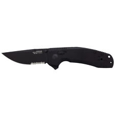 SOG Knives Tac XR Ultra-Grip Blackout G-10 Serrated Cryo D2 Steel 12-38-03-57 picture