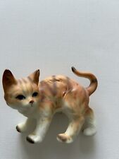 Kitten Cat Figurine Tiger Striped Enesco Hand Painted Japan MC 1950s picture