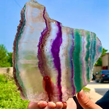 1.42LB Natural beautiful Rainbow Fluorite Crystal Rough stone specimens cure picture