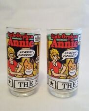 Little Orphan Annie Comic Strip Drinking Glasses Set of 2 Drinkware Barware Cup  picture