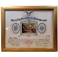 VTG. 1924 American Flag and Betsy Ross Memorial Association Framed Certificate  picture