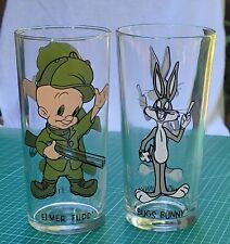 Vintage 1973 Elmer Fudd & Bugs Bunny Pepsi Collector Series Glasses Looney Tunes picture