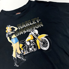 Harley Davidson Hanes Girl With Bike Low Country T-Shirt Charleston Men XL Black picture