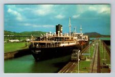 Canal De Panama, Ships, Transportation, Vintage Postcard picture