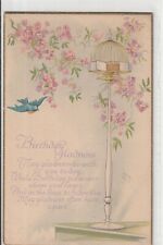 Vintage Postcard:  Birthday Gladness with Bluebird - Circa 1910s picture