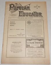 POPULAR EDUCATOR Magazine April 1898 ANTIQUE Methods for Teachers + Ads picture