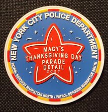 NYC Police Department Macy's Thanksgiving Day Parade Detail 2023 PVC Patch picture
