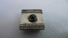 Vintage Rare Tiny Silver Box Hinged Lid w Eilat Stone picture