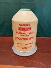 Vintage Clark's Trusew Machine Twist Polyester Thread “Reba” Finish Size 16 picture
