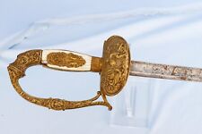 19th C Gilt Bronze French Officer Epee Sword MOP Grip Napoleon Battle War picture