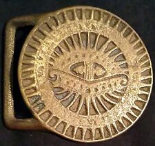 Solid Brass Native American / Mesoamerican Indian Vintage Belt Buckle picture
