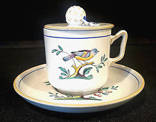 QUEEN'S BIRD BY SPODE 3-PIECE POT DE CREAM W/UNDERPLATE AND LID picture