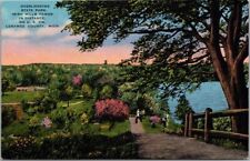c1940s HAYES STATE PARK, Michigan Postcard Panorama View w/ Irish Hills Tower picture