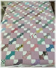 Early Vintage Bow Tie Quilt Machine/Hand Stitched 56