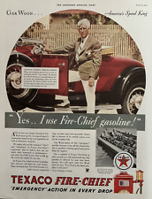 Texaco Fire Chief Gasoline Gar Wood Speed King Harmsworth VTG Print Ad 1934 picture